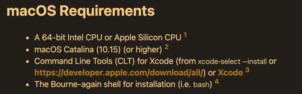 macOS Requirements