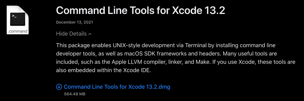 Command Line Tools for Xcode