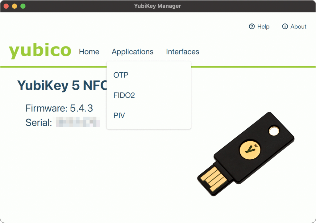 YubiKey Manager > Application