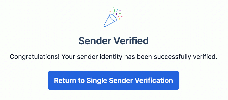 SendGrid > Sender Identityの作成 > メール受信で認証完了