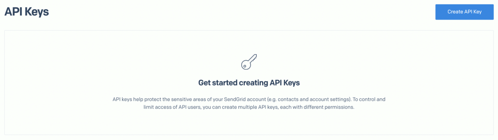 SendGrid > API Keyの作成