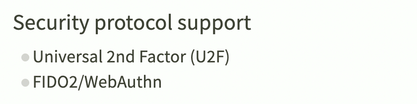 Twitter Security protocol support (U2F FIDO2)