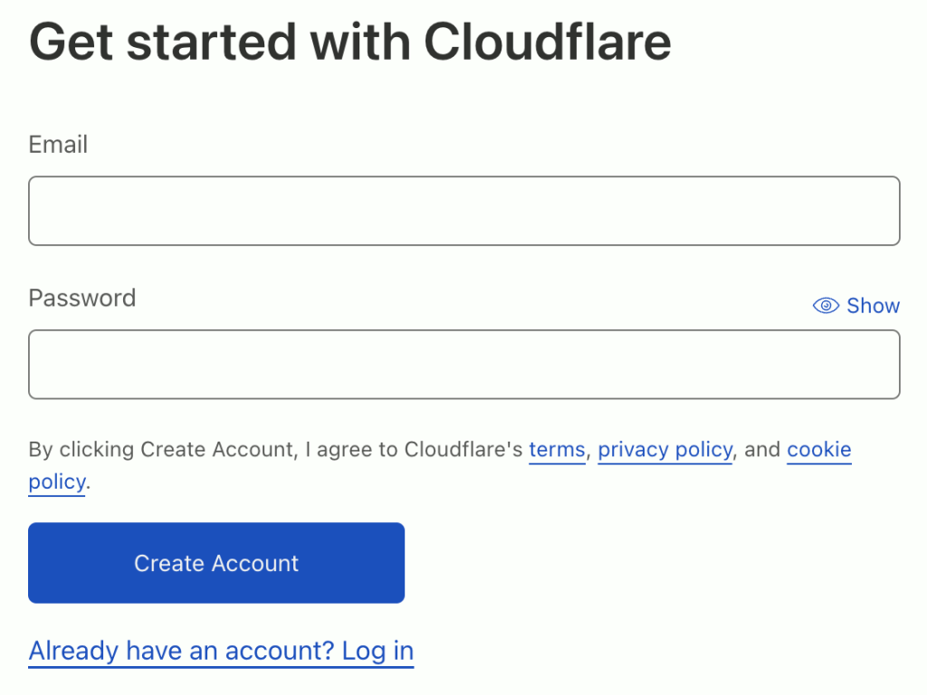 Cloudflare - Create Account