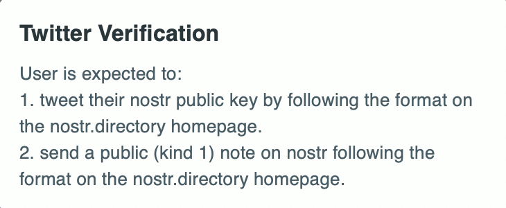 nostr.directory > Twitter Verification ヘルプ