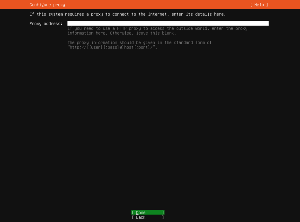 Ubuntu Server > インストール > proxy