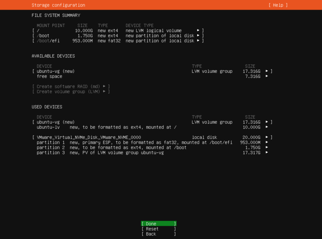 Ubuntu Server > インストール > storage 2