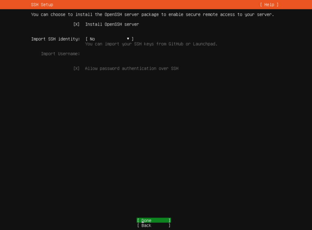 Ubuntu Server > インストール > SSH